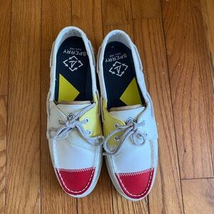 Sperry Men's Boat Shoes Red Yellow and Cream